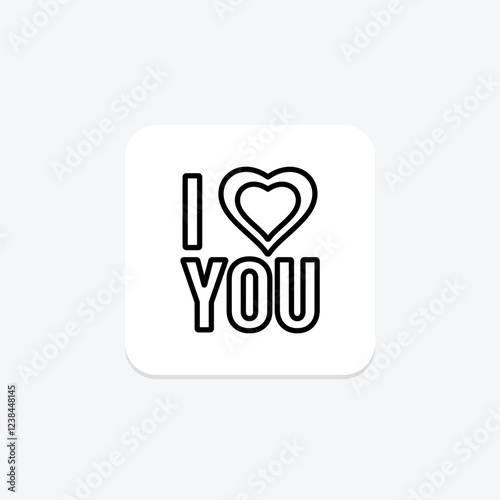 I Love You line icon, vector, pixel perfect, illustrator file