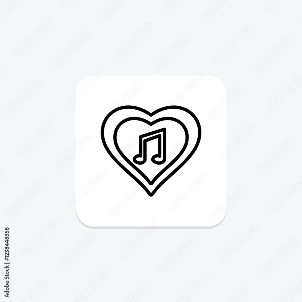 Love Song line icon, vector, pixel perfect, illustrator file Love Song line icon, vector, pixel perfect, illustrator file