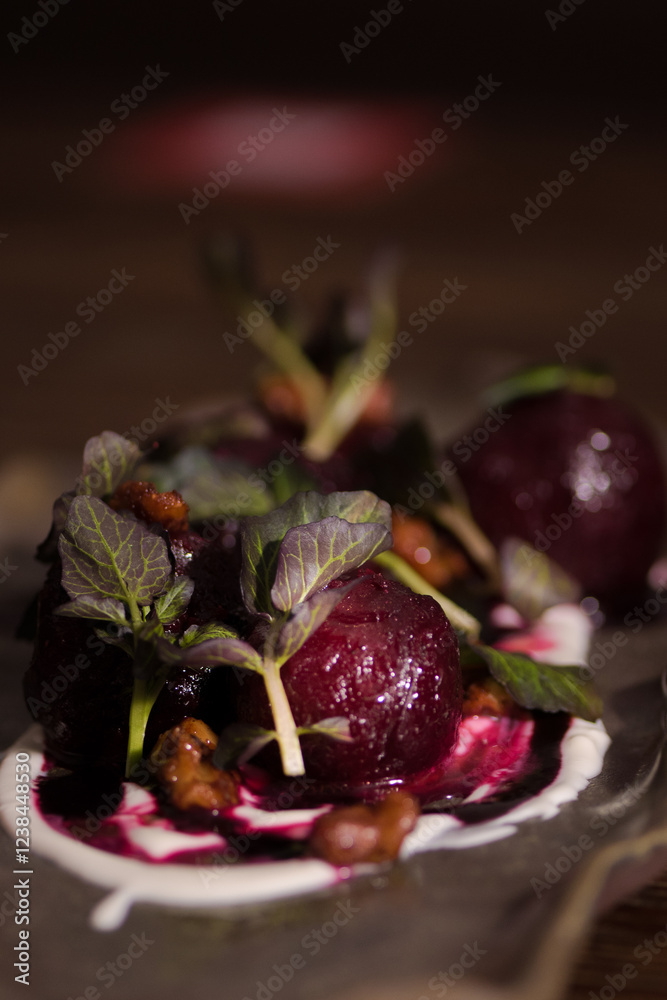 Beetroot appetizer at restaurant Beetroot appetizer at restaurant