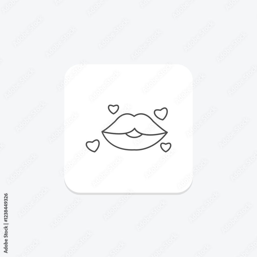 Love Lip thinline icon, vector, pixel perfect, illustrator file Love Lip thinline icon, vector, pixel perfect, illustrator file