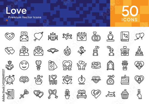 Love Icons Pack - Black Outline