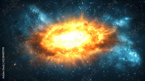 Wallpaper Mural Dramatic cosmic explosion in the vast interstellar space with glowing celestial energies and an intense fiery burst of light Torontodigital.ca