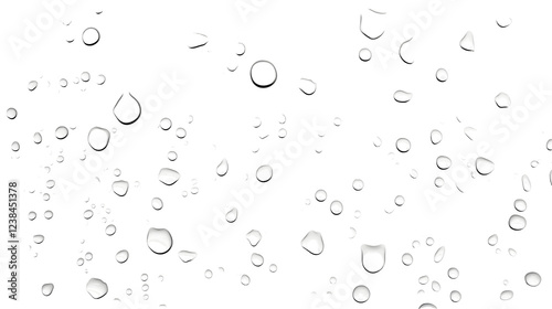 Tranquil Raindrops on Reflective Surface   Close up view of water droplets on a smooth transparent surface creating a serene and calming natural background with abstract patterns and reflections