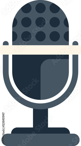 Retro microphone capturing sound, ideal for music studio, radio station, or podcasting