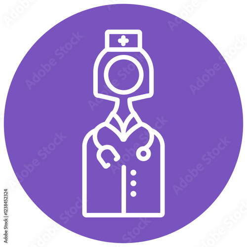 ER Nurse Line Purple Circle Icon