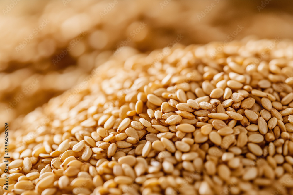 Obraz premium Sesame seeds, closeup, healthy food, background