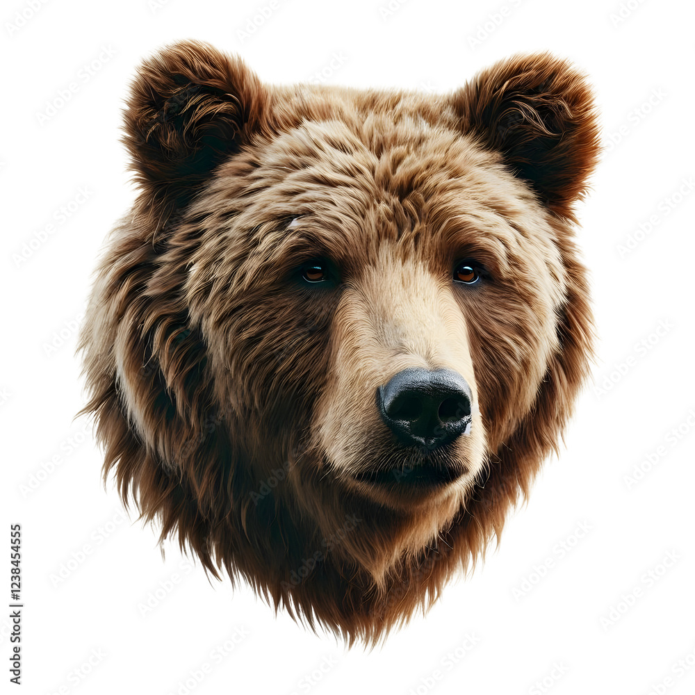 Fototapeta premium A wildlife-inspired bear face PNG with a clear background - Bear PNG - Transparent background bear image 