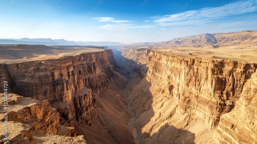 Desert landscapes nature idea. Breathtaking view of a majestic canyon under a clear blue sky. Desert landscapes nature idea. Breathtaking view of a majestic canyon under a clear blue sky.