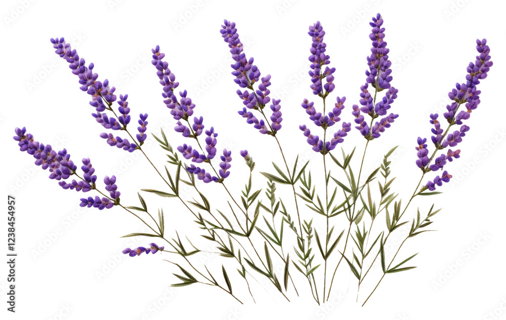 Fototapeta premium PNG Lavender in embroidery style flower plant inflorescence.