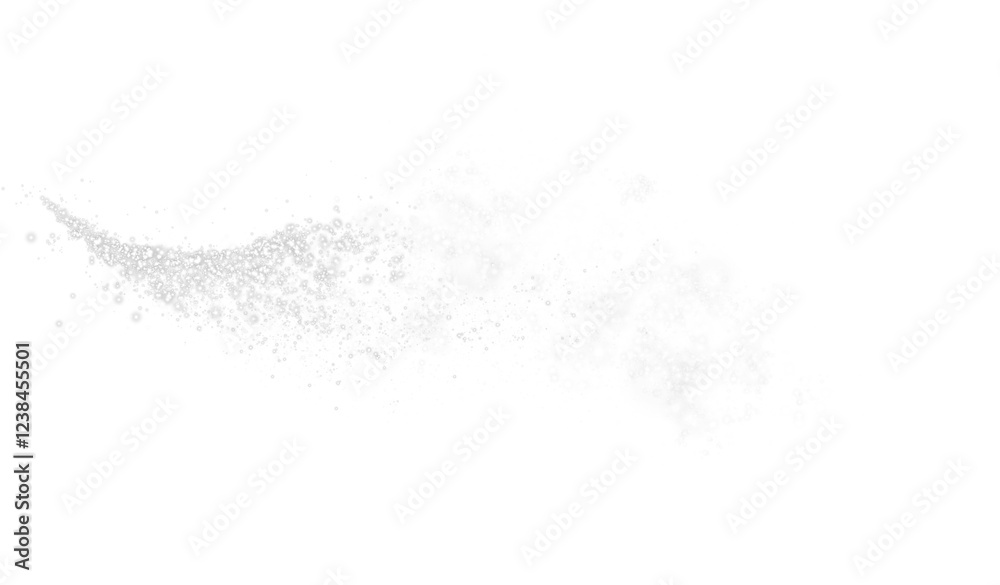 Obraz premium White sparks of dust and white stars shine with special light. Christmas light effect. White sparkling particles of magic dust. PNG.