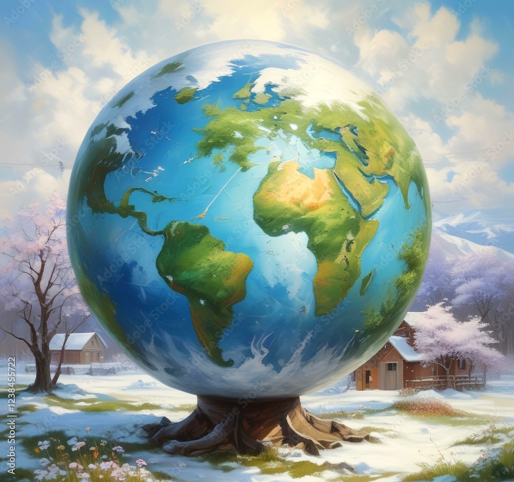 Fototapeta premium Illustration of globe earth.