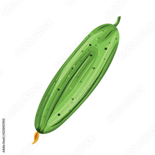 Fresh, green, healthy cucumber, sliced ​​into pieces, isolated on white background. Suitable for concepts related to healthy eating, vegetarian food, organic products and natural ingredients.