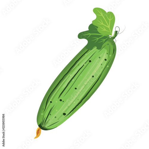 Fresh, green, healthy cucumber, sliced ​​into pieces, isolated on white background. Suitable for concepts related to healthy eating, vegetarian food, organic products and natural ingredients.
