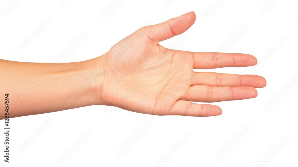 Open Hand Gesture Against White Background for Various Uses Open Hand Gesture Against White Background for Various Uses