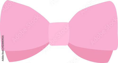 Cute pink ribbon bow icon.
Pastel bowtie flat vector isolated .
Transparent background.