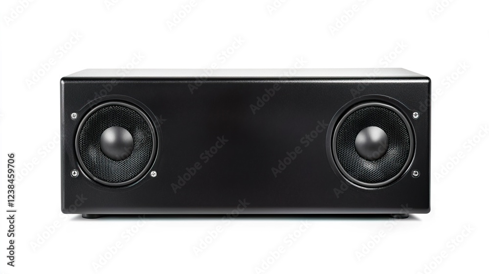 Obraz premium Black Audio Speaker with Dual Drivers on a White Background