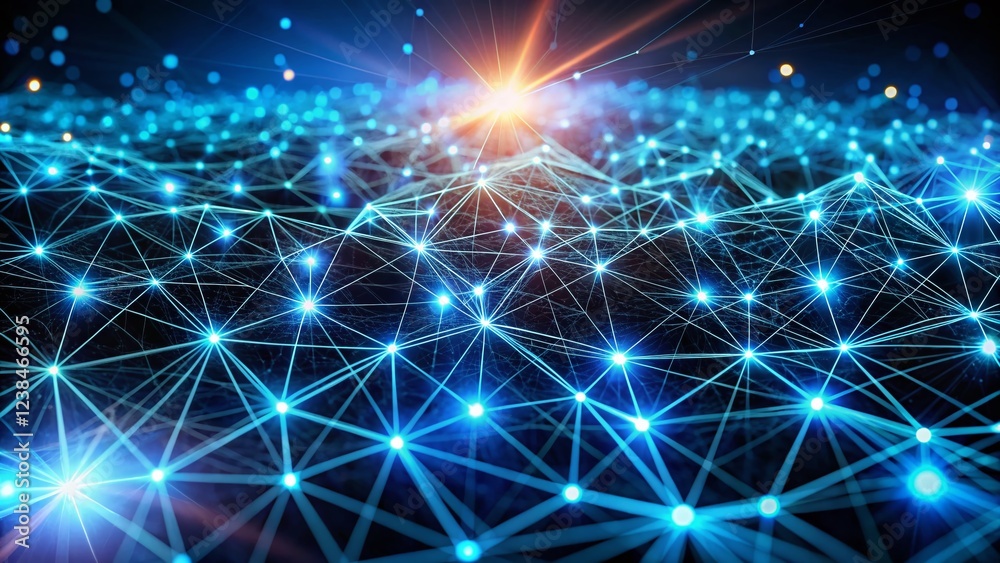 Obraz premium Blockchain Network Security: Enhanced Data Protection with Long Exposure Visualization