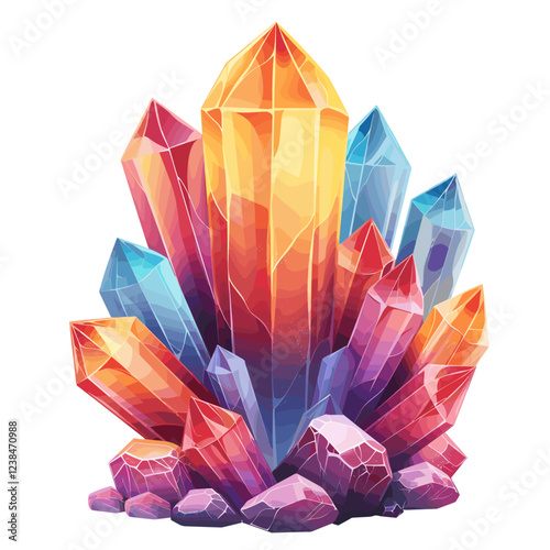 amethyst crystal on white background