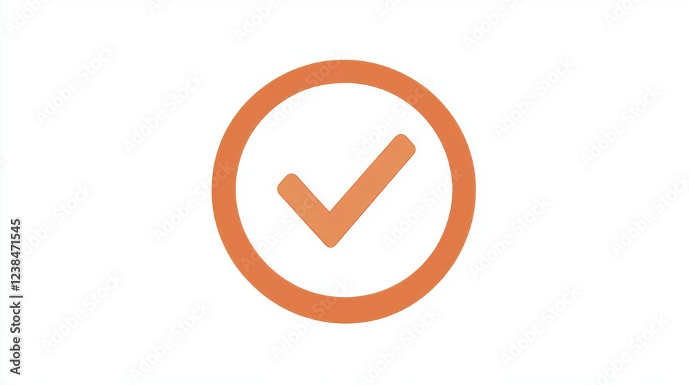 Orange checkmark circle icon, digital approval Orange checkmark circle icon, digital approval