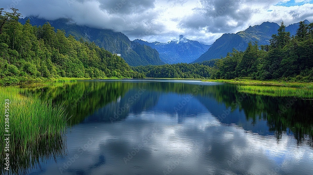 fiordland national park tranquility new zealand landscape fiordland national park tranquility new zealand landscape