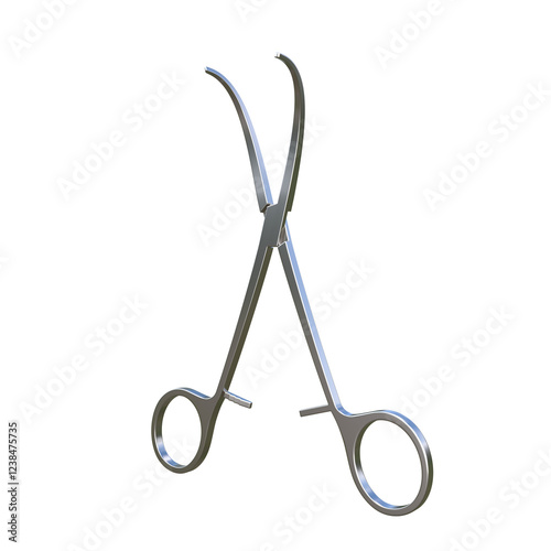 Surgical Clamp, 3d illustration Isolated on white background