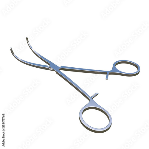 Surgical Clamp, 3d illustration Isolated on white background