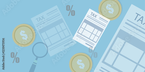 taxation investment  budget calculation concept vector