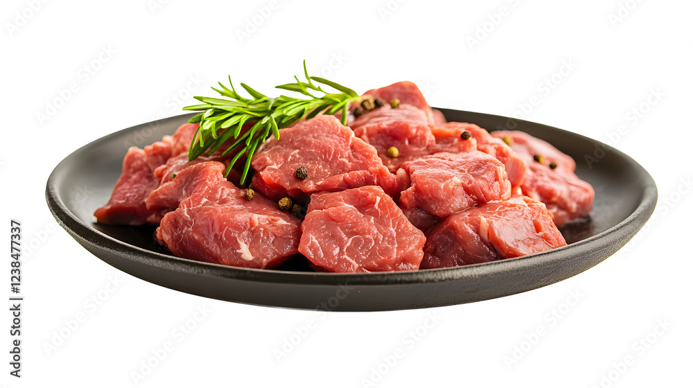 Close-up of meat and frying pan over white background
Close-up of meat and frying pan over white background