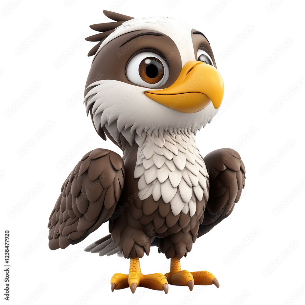 Naklejka premium Majestic Eagle 3D Render on transparent background.