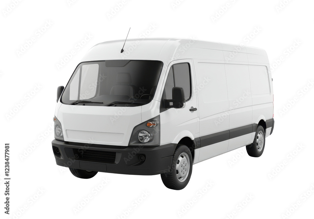 White Cargo Van isolated on white background, no depth of field, sharp. White Cargo Van isolated on white background, no depth of field, sharp.