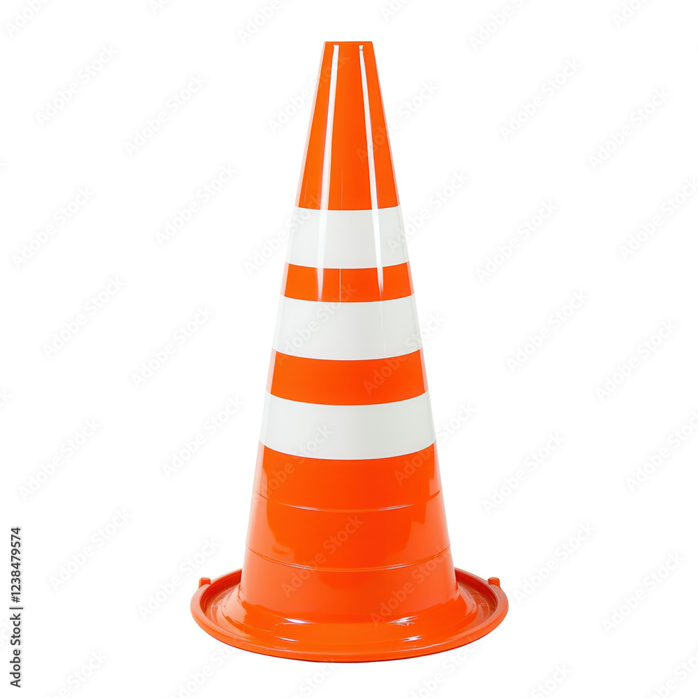Bright Orange Traffic Cone on transparent background. Bright Orange Traffic Cone on transparent background.