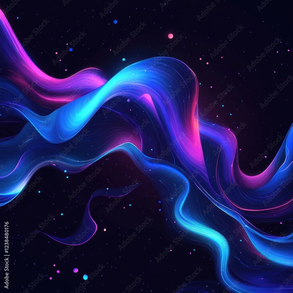 Abstract cosmic nebula with vibrant swirling colors and glowing particles. Abstract cosmic nebula with vibrant swirling colors and glowing particles.