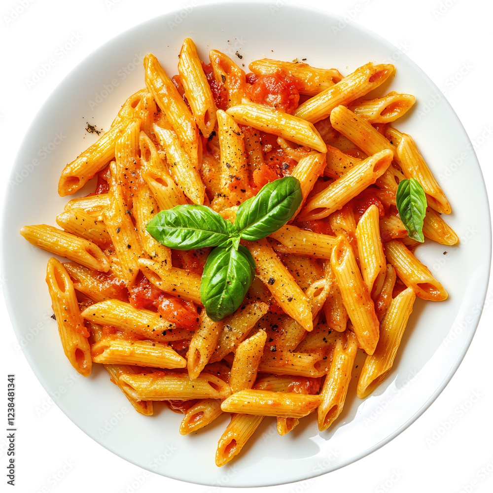 Delicious Penne Pasta Plate on transparent background. Delicious Penne Pasta Plate on transparent background.