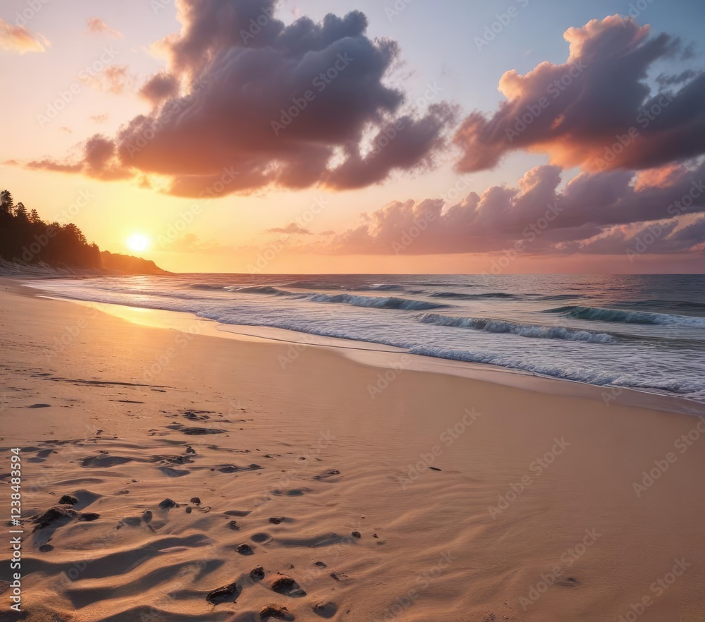 Sunset over the Baltic Sea with a sandy beach , sunset, baltic sea Sunset over the Baltic Sea with a sandy beach , sunset, baltic sea