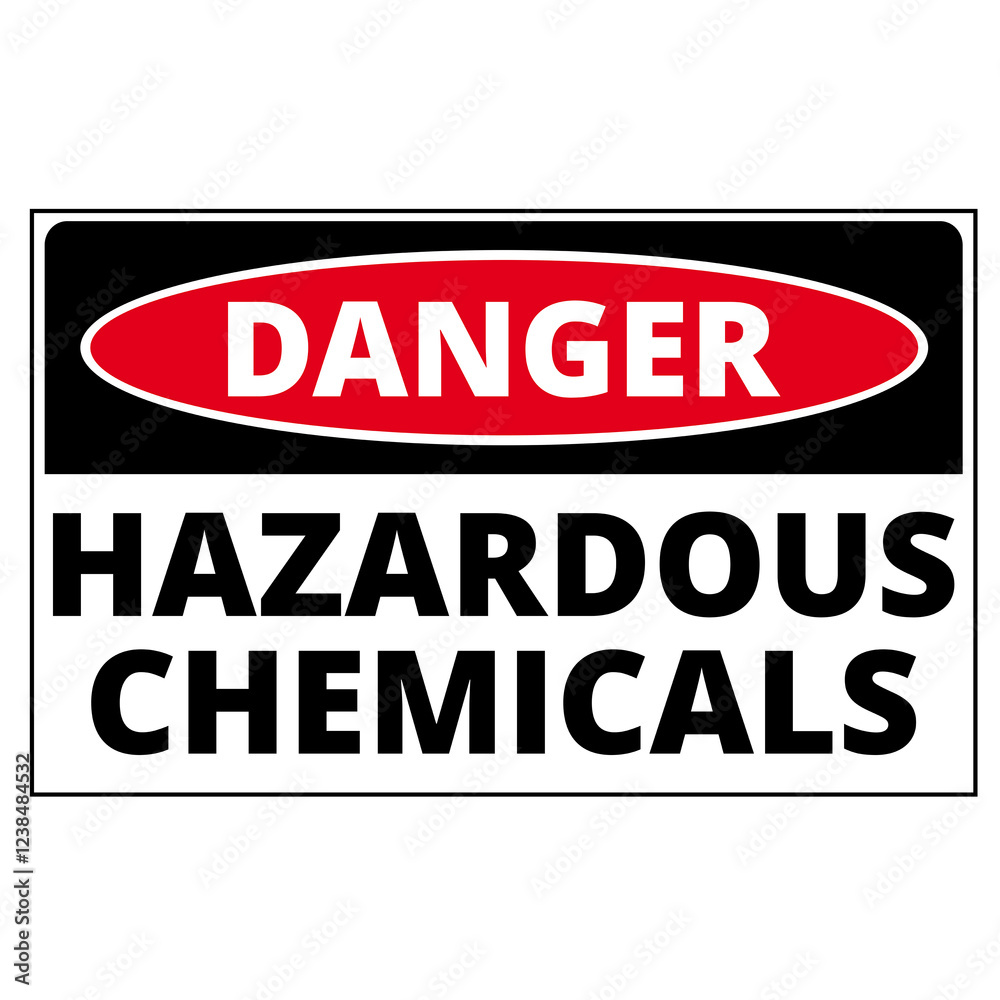 Danger hazardous chemicals sign on a white background Danger hazardous chemicals sign on a white background