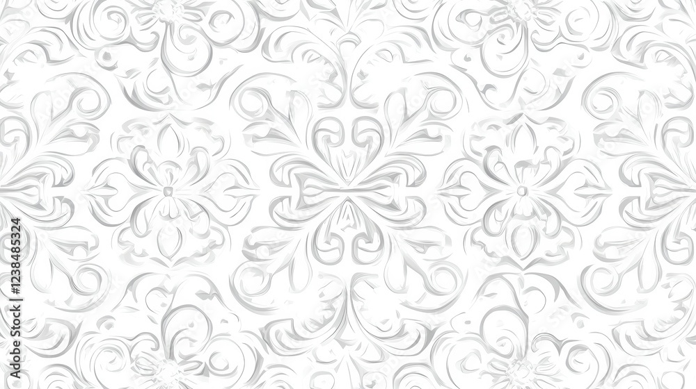 Abstract elegant seamless geometric pattern in white and silver tones, offering a clean, modern design Abstract elegant seamless geometric pattern in white and silver tones, offering a clean, modern design