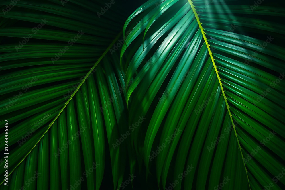 Fototapeta premium Vibrant Green Tropical Leaves