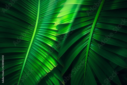 Vibrant Green Tropical Leaves photo