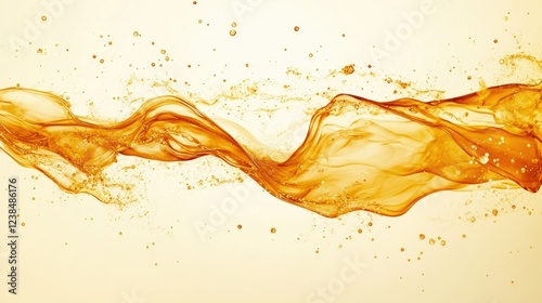 Wallpaper Mural Artistic abstract fluid design with orange liquid waves, showcasing a futuristic and dreamy composition Torontodigital.ca