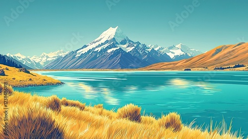 lake pukaki turquoise waters new zealand landscape