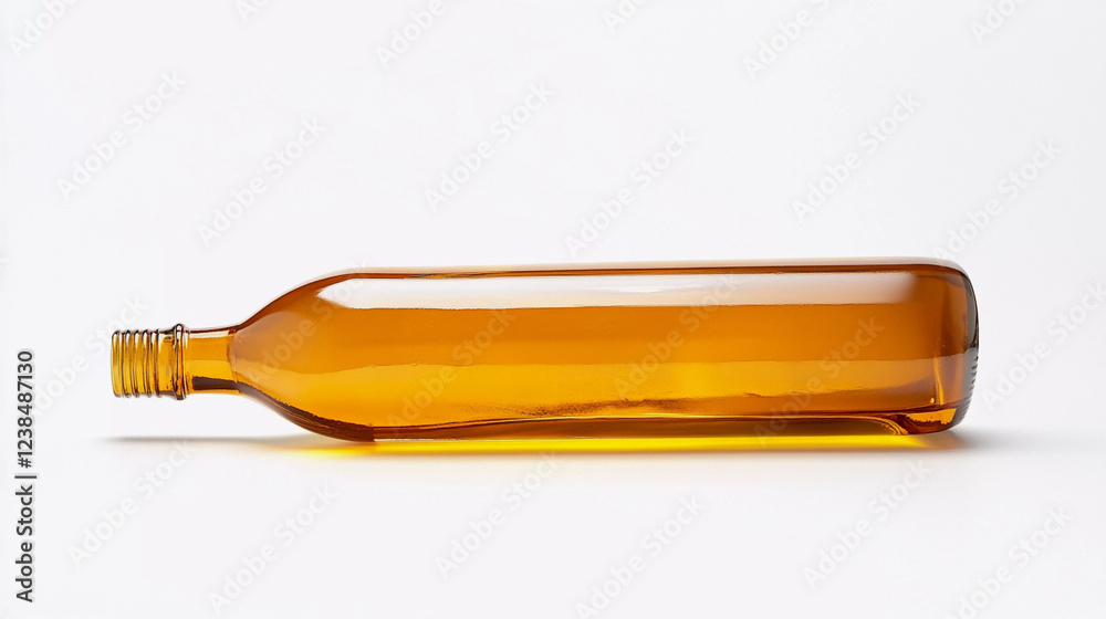 Fototapeta premium Brown glass bottle isolated on white background