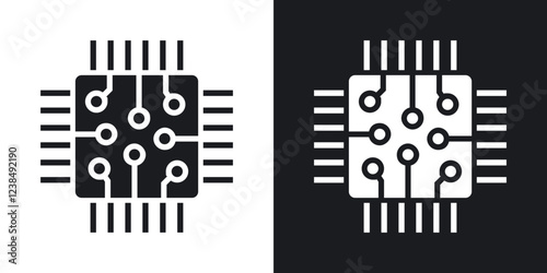 Microchip icons pack in solid style