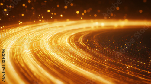 A stunning golden light burst background with flowing streaks of gold radiating outward, forming an intricate and mesmerizing visual pattern