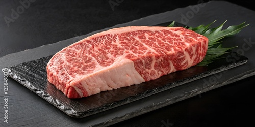 Premium Kobe Wagyu beef in high-resolution gourmet steak with fine marbling