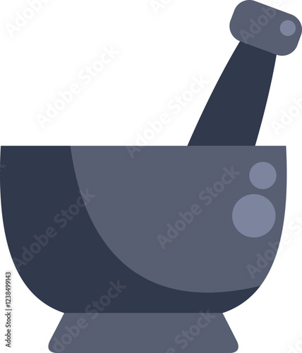 Gray mortar and pestle preparing medicine or food, representing herbal remedies, traditional cooking, or pharmacy practices