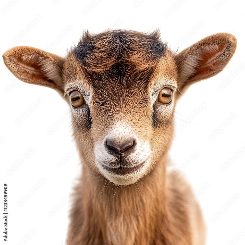 Adorable Baby Goat Portrait on transparent background. Adorable Baby Goat Portrait on transparent background.