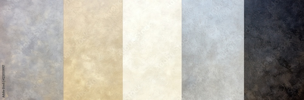 Fototapeta premium Decorative stucco vertical stripes showing various neutral colors