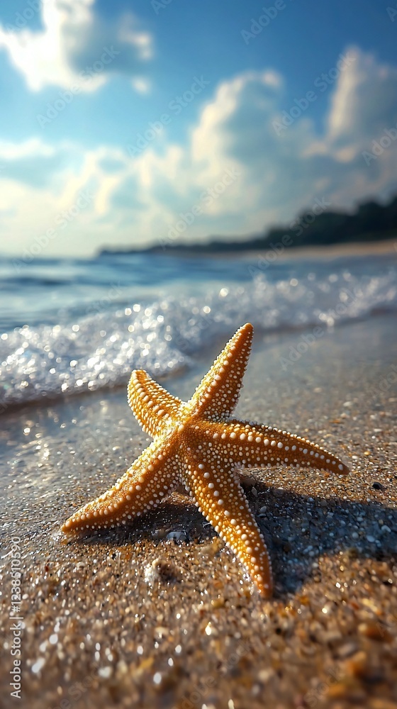 HD Phone Wallpaper Golden Starfish on Sandy Beach Ocean Waves Sunny Summer Day Seashore HD Phone Wallpaper Golden Starfish on Sandy Beach Ocean Waves Sunny Summer Day Seashore