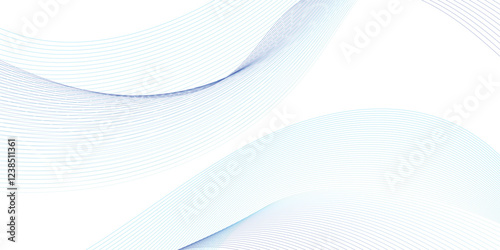 Abstract wave of the blue and other colored blend lines. Abstract blue smooth wave on a white background. Dynamic sound wave isolated. Creative line art. Vector illustration