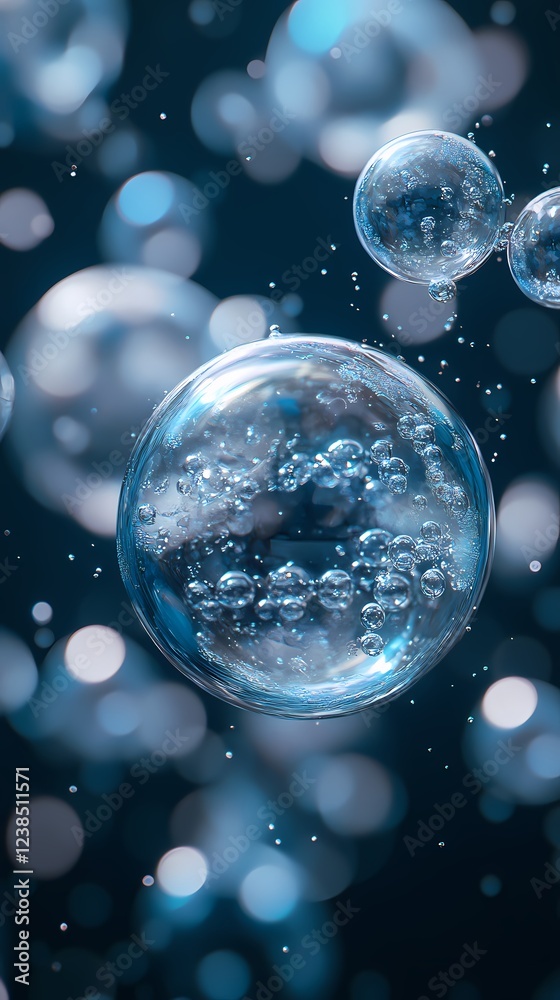 custom made wallpaper toronto digitalDigital technology blue and silver bubble abstract poster background